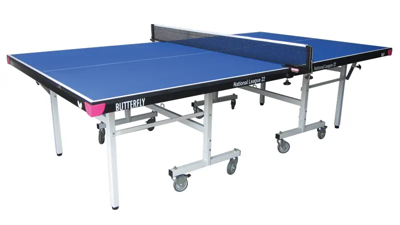 Butterfly National League 22 Blue Indoor Rollaway Table Tennis Table