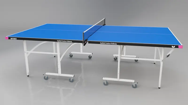 Butterfly Easifold Outdoor Blue Rollaway Table Tennis Table