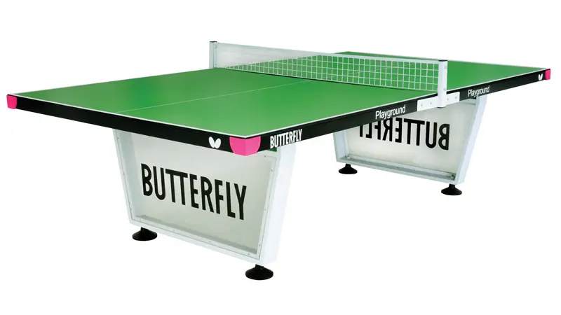 Butterfly Playground Green Outdoor Static Table Tennis Table