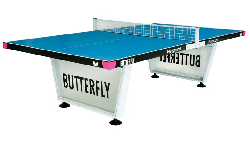 Butterfly Playground Blue Outdoor Static Table Tennis Table
