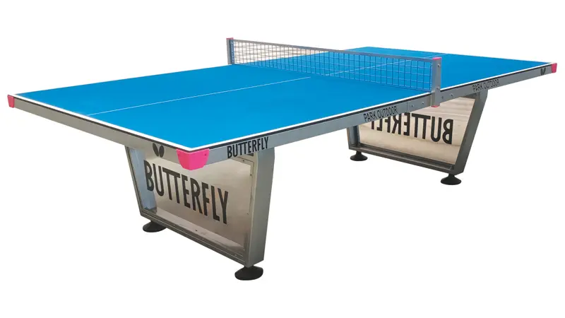 Butterfly Park Blue Outdoor Static Table Tennis Table