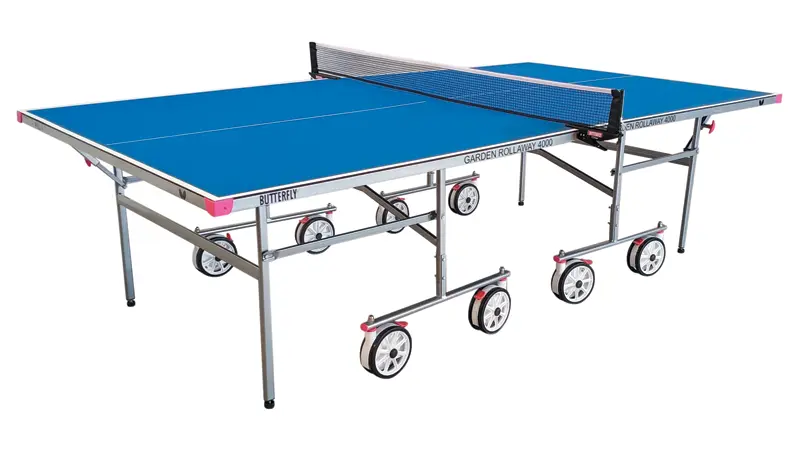 Butterfly Garden 4000 Blue Outdoor Rollaway Table Tennis Table
