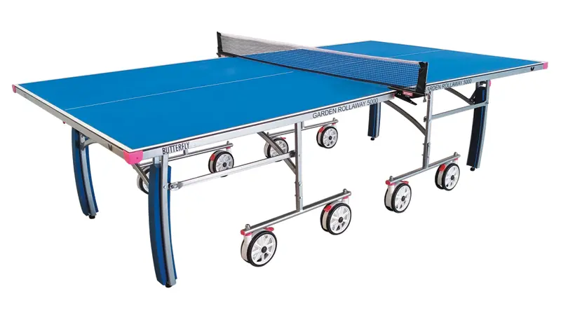 Butterfly Garden 5000 Blue Outdoor Rollaway Table Tennis Table
