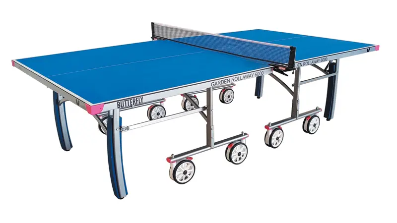 Butterfly Garden 6000 Blue Outdoor Rollaway Table Tennis Table