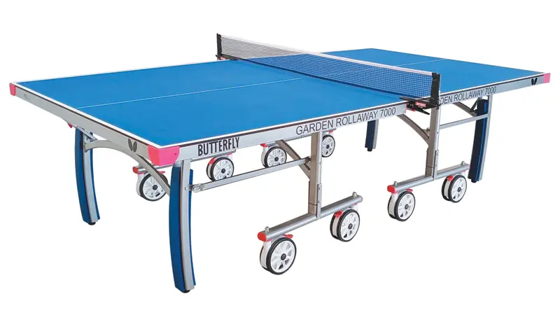 Butterfly Garden 7000 Blue Outdoor Rollaway Table Tennis Table