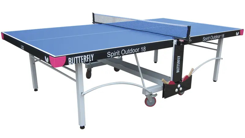 Butterfly Spirit 18 Blue Outdoor Rollaway Table Tennis Table