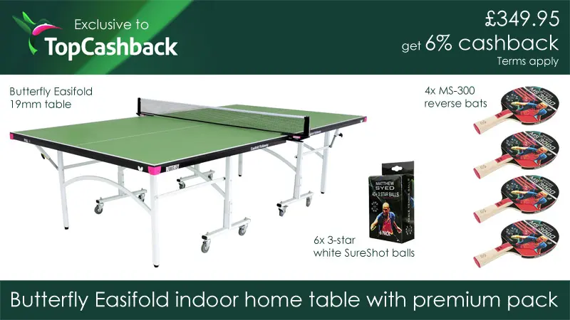 Easifold Indoor Green Premium Table Tennis Bundle