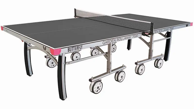 Butterfly Garden 7000 Grey Outdoor Rollaway Table Tennis Table