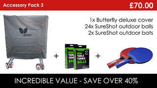 Pack 3 - 1x Butterfly deluxe cover, 2x outdoor bats, 24 outdoor balls